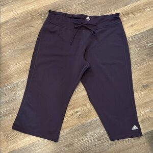 Adidas Women's Dark Purple Athletic Capri  Pants